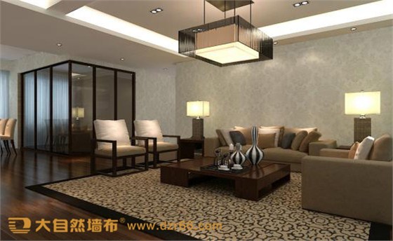 大自然墻布客廳效果圖