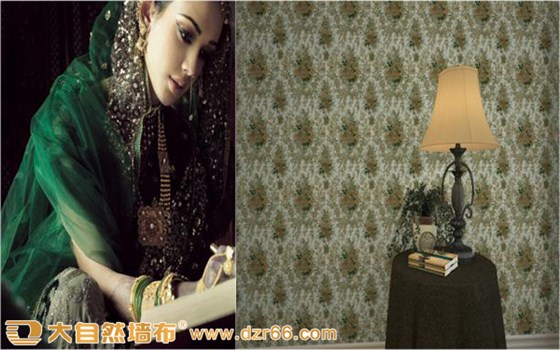 大自然墻布美女效果圖