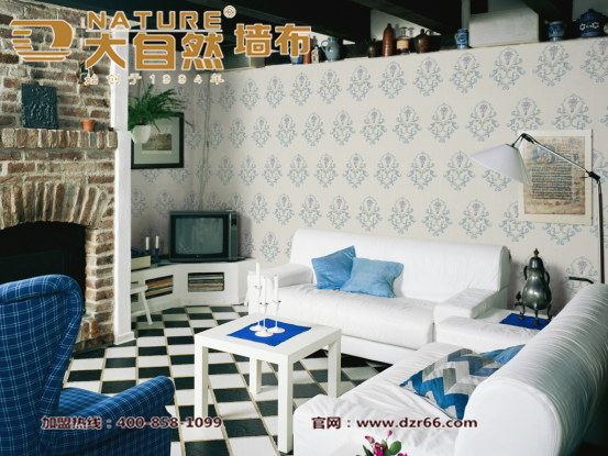 大自然無(wú)縫墻布客廳效果圖